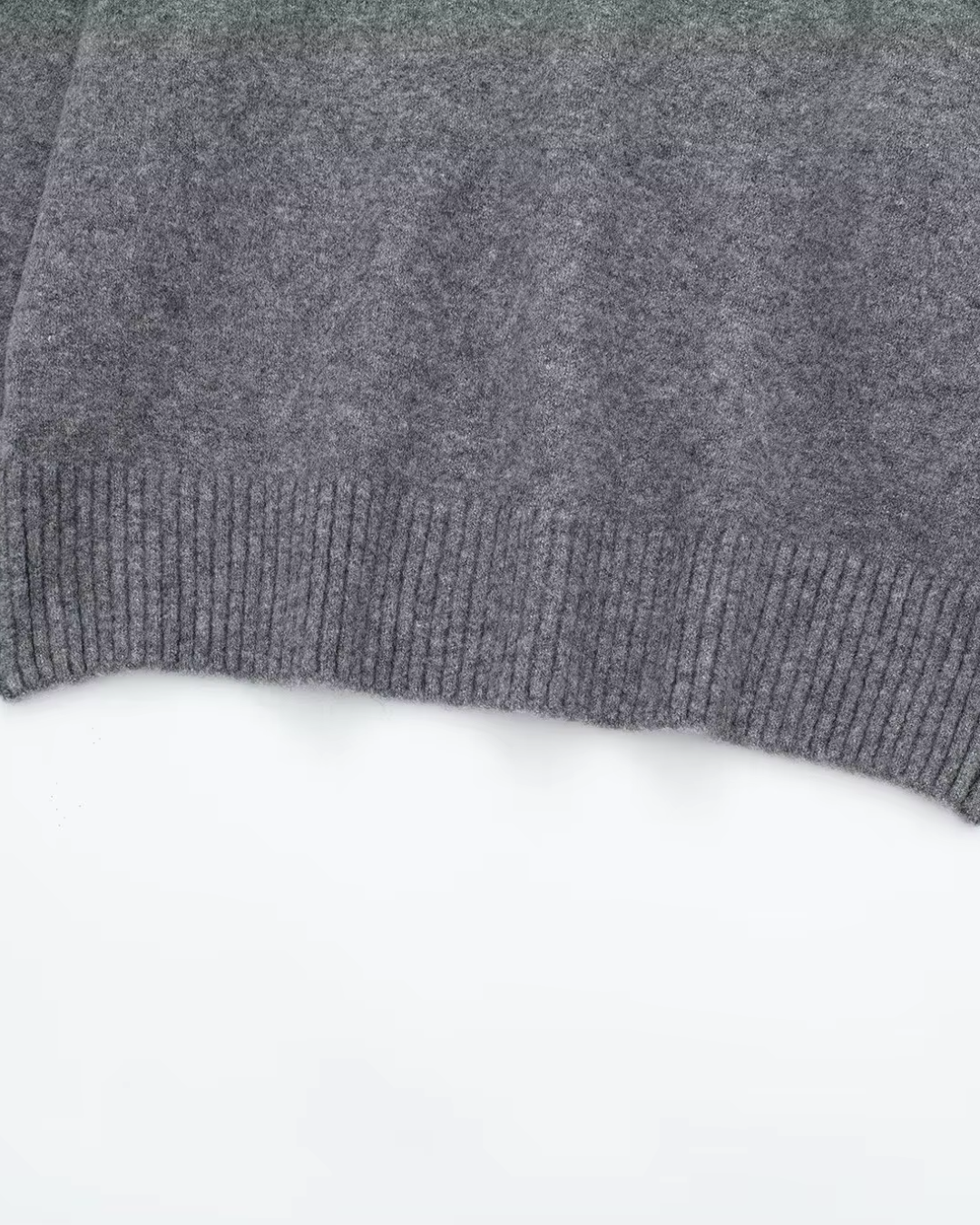 Oversized Gebreide Trui Dames – Grijze O-hals Jumper met Lange Mouw