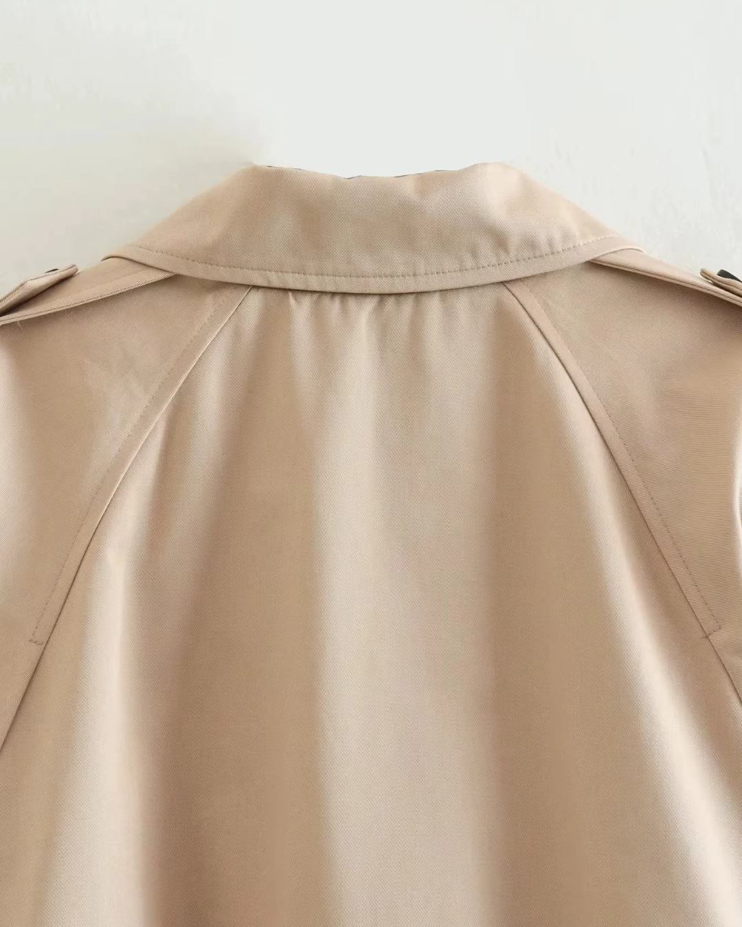 Cropped Jas met Riem en Double Breasted Design voor Dames