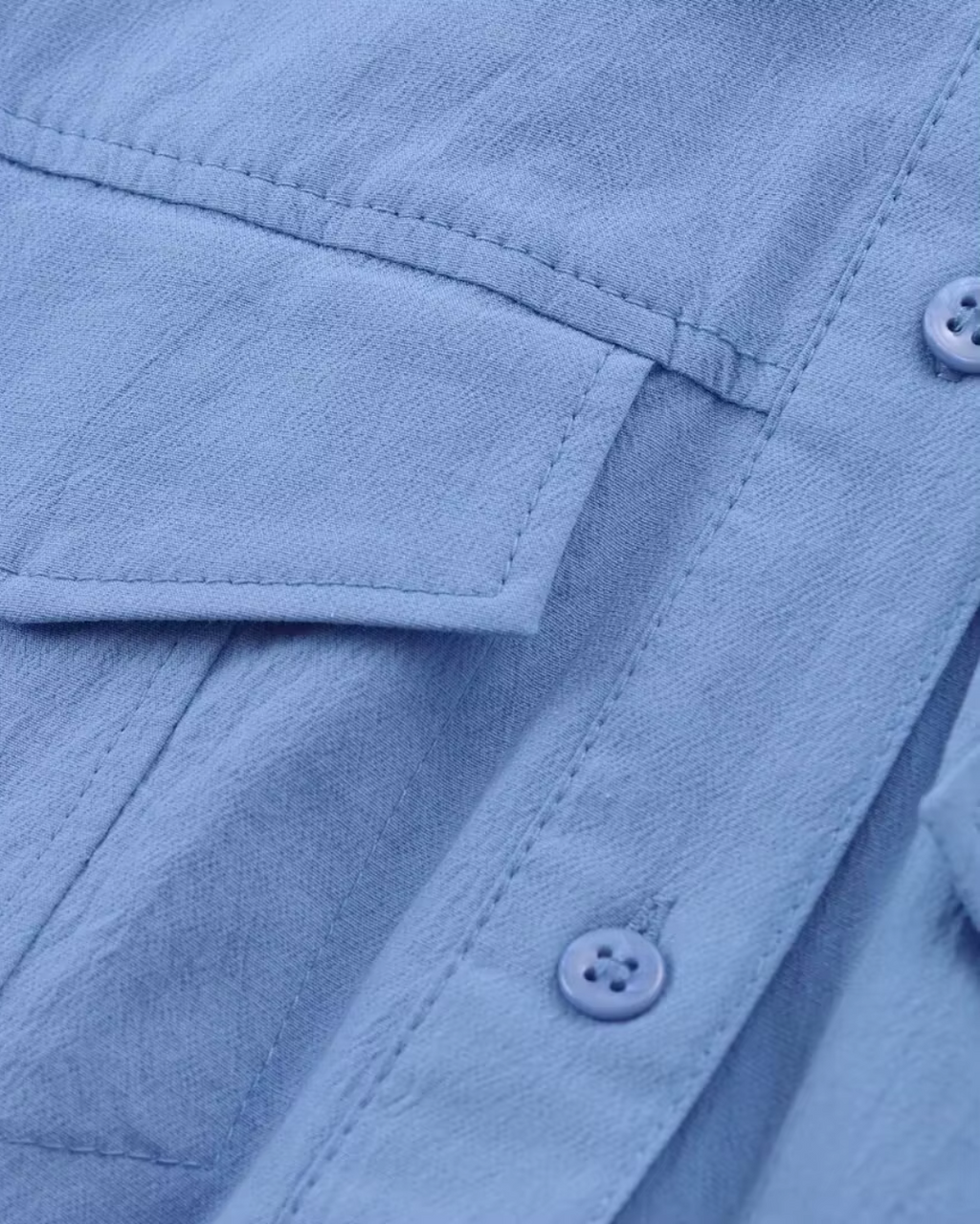 Lange Maxi Jurk met Kraag en Borstzakken met Riempje voor Dames