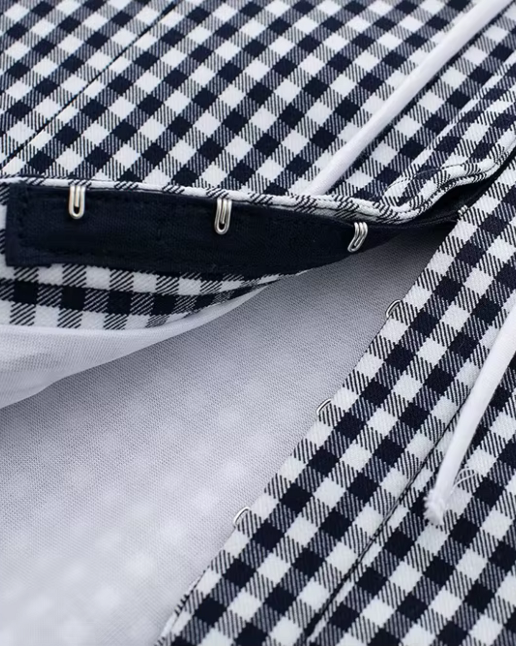 Geruite Camisole Corset Top met Strik voor Dames