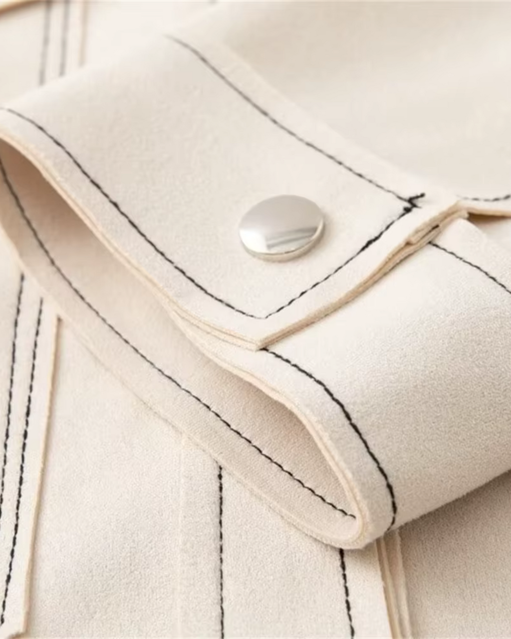 Stijlvolle Suède Look Jas met Kleurcontrast voor Dames