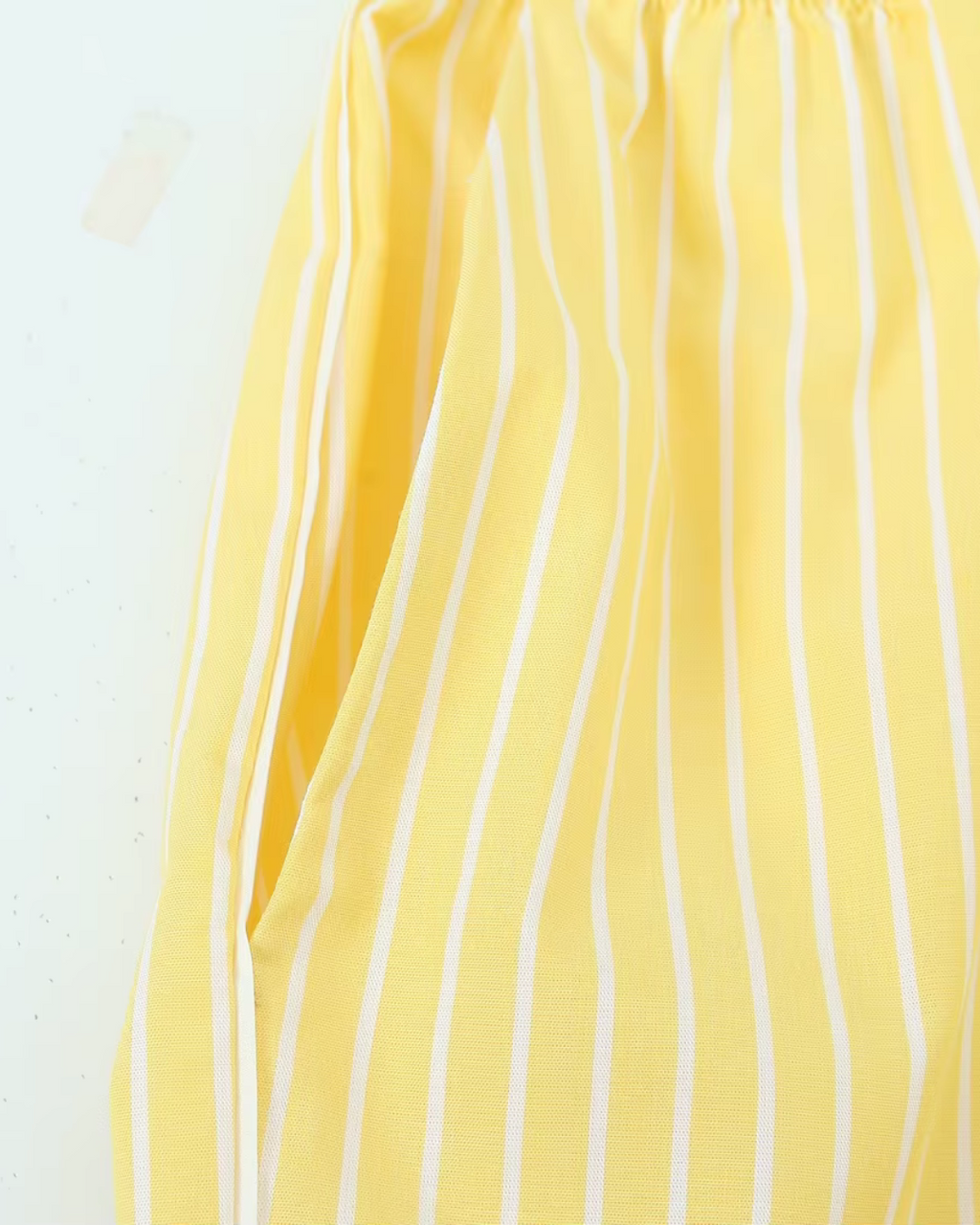 Gele Linnen Blouse en Broek Set voor Dames