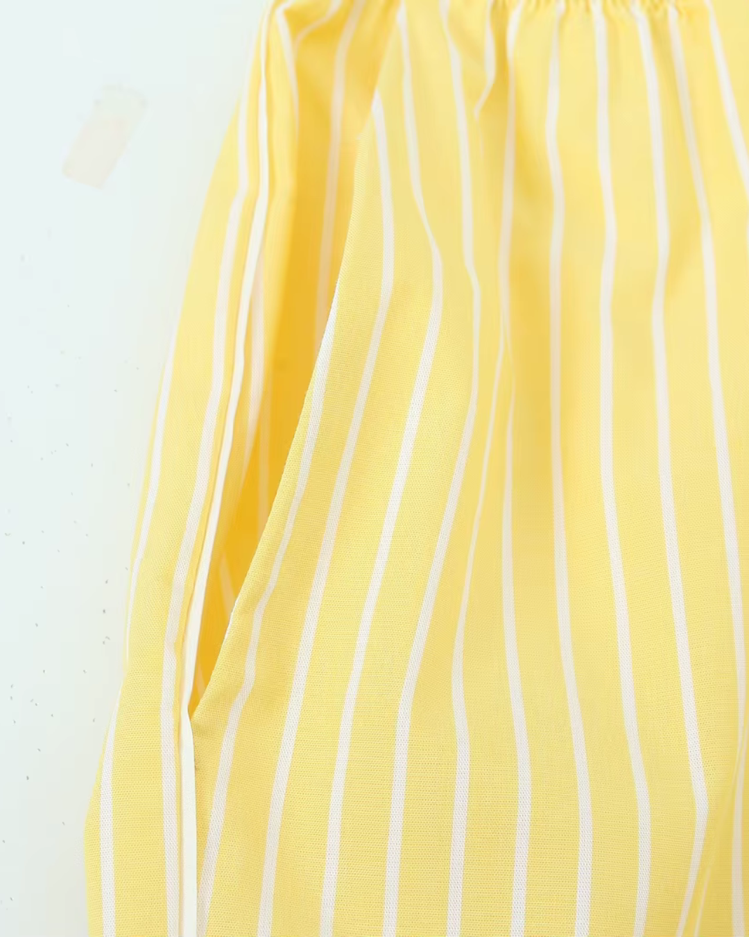 Gele Linnen Blouse en Broek Set voor Dames