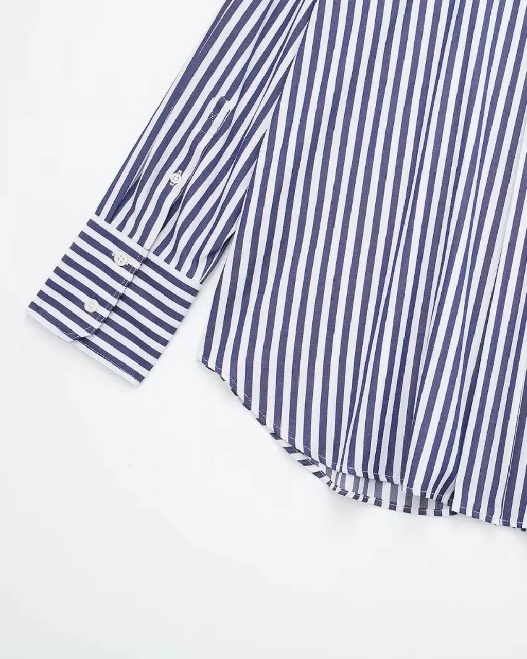 Blauw-Wit Poplin Blouse voor Dames