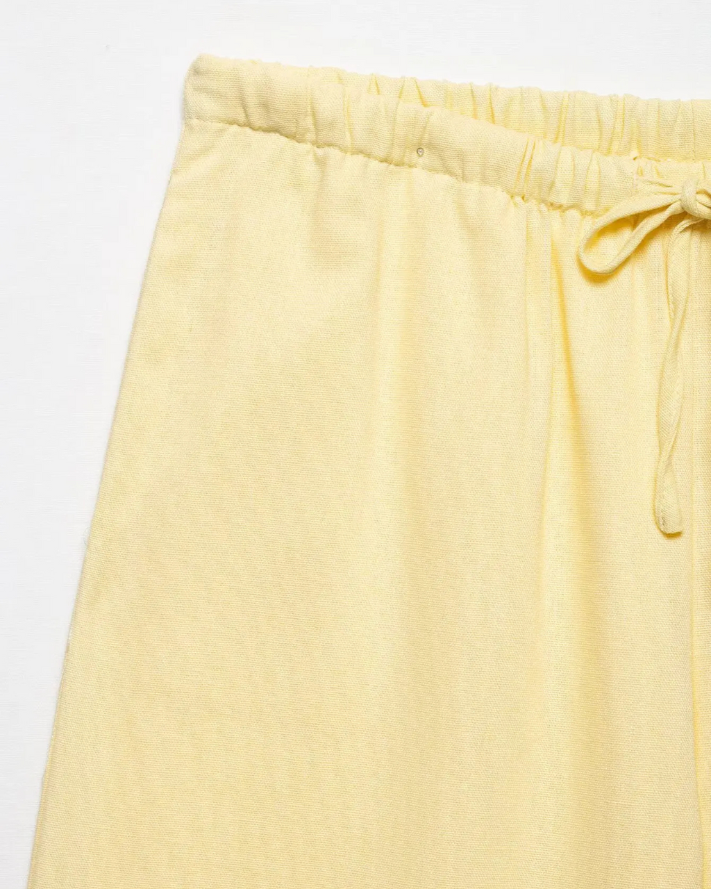 Linnen 2-Delige Set - Kimono Stijl Lace-Up Top & Wijde Broek voor Dames