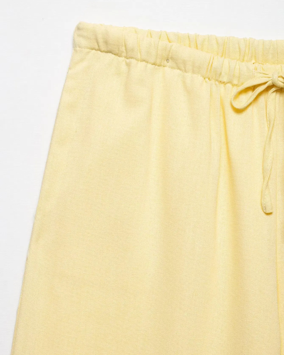 Linnen 2-Delige Set - Kimono Stijl Lace-Up Top & Wijde Broek voor Dames