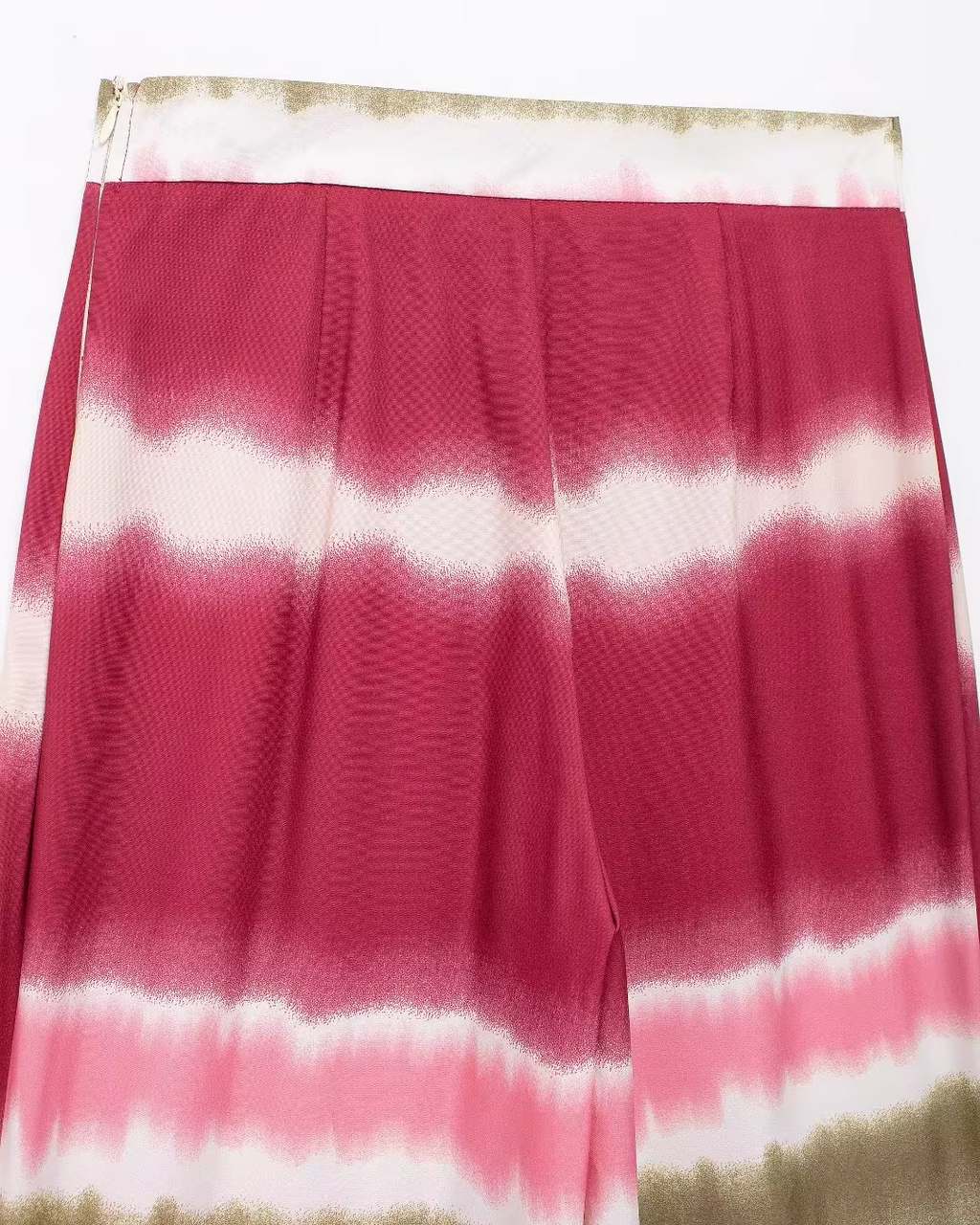 Chique Tie-Dye Wijde Pijpen Broek met Hoge Taille voor Dames