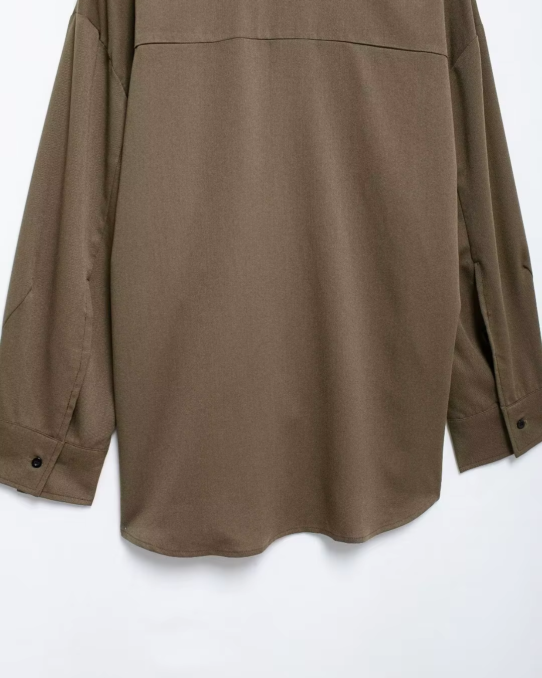 Vintage Bruine Chique Blouse met Verstelbare Knopen voor Dames