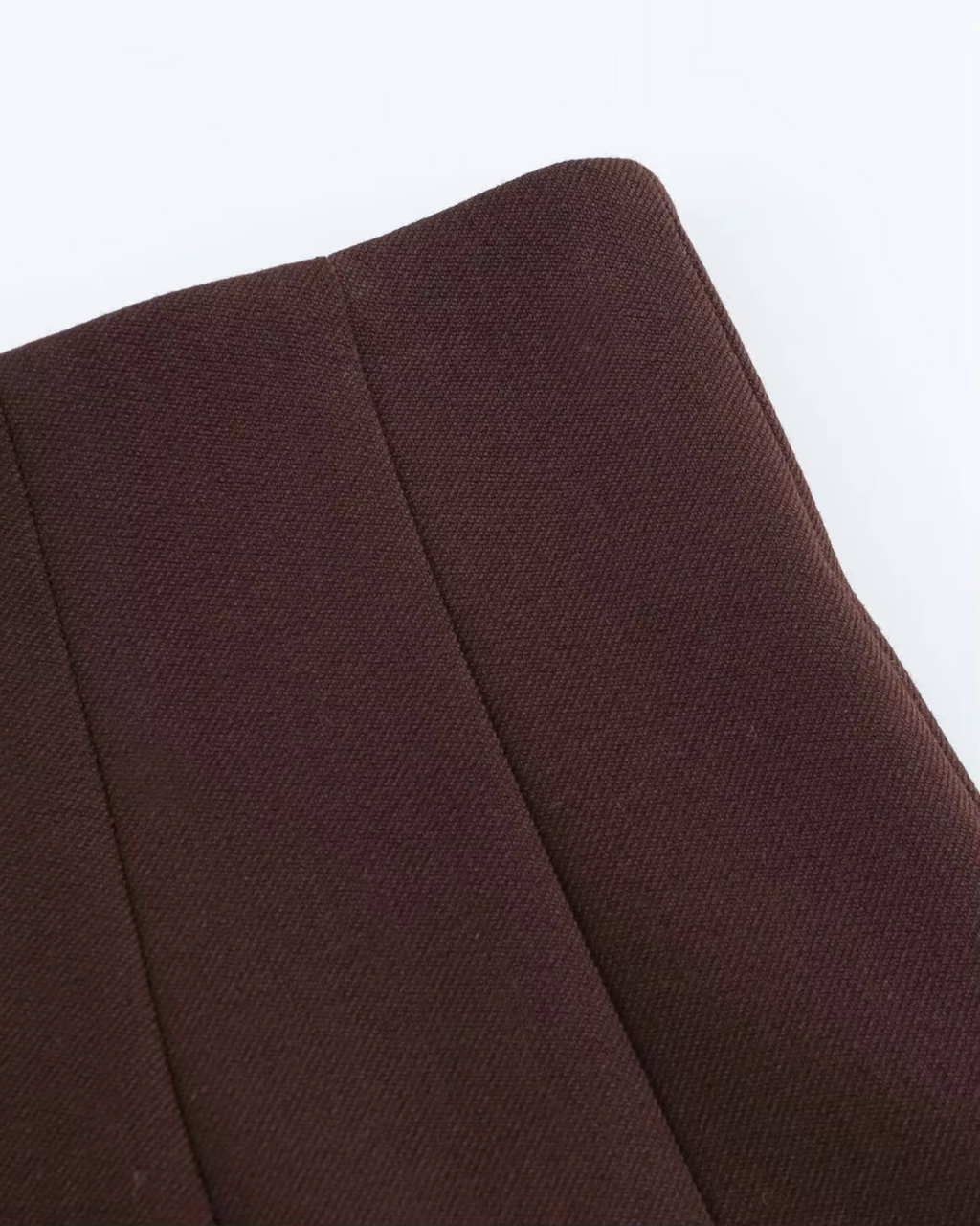 Elegante Bruine Blazer en Rok Set met Hoge Taille en Knoopsluiting voor Dames