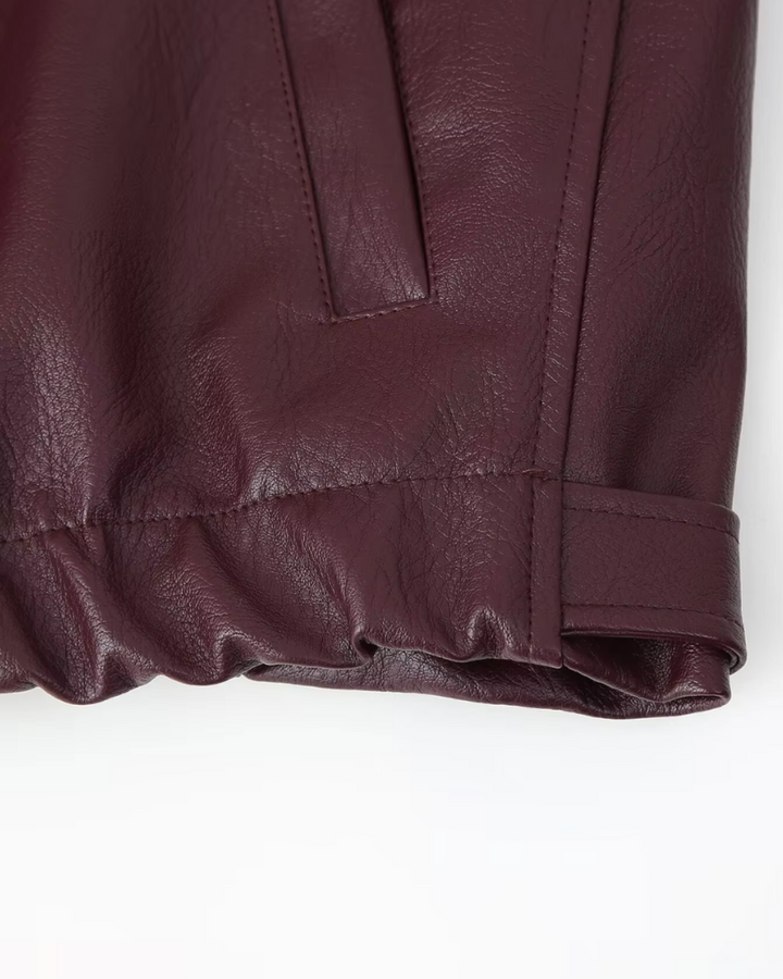 Vintage Oversized Leren Retro Jas voor Dames