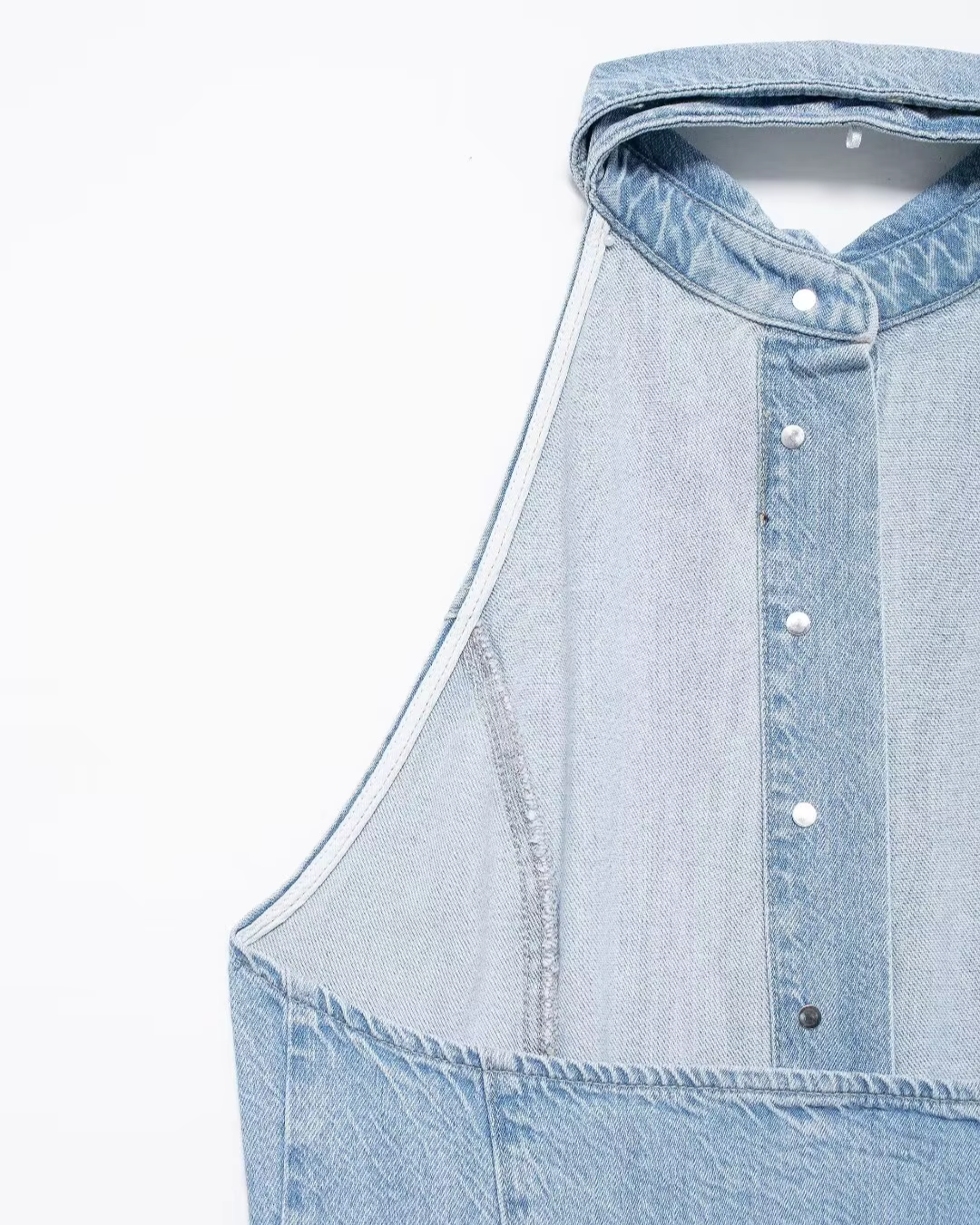 Stijlvolle Mouwloze Denim Jumpsuit met Wijde Pijpen voor Dames