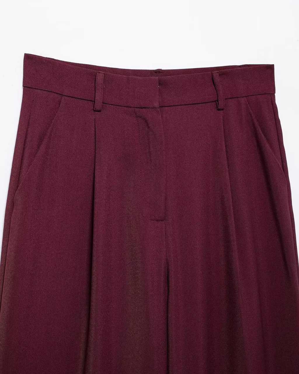 Vintage Bordeaux Rode Blazer en Pantalon Set voor Dames