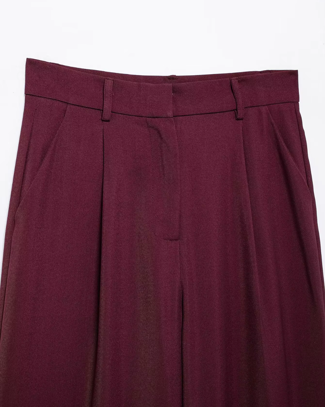 Vintage Bordeaux Rode Blazer en Pantalon Set voor Dames