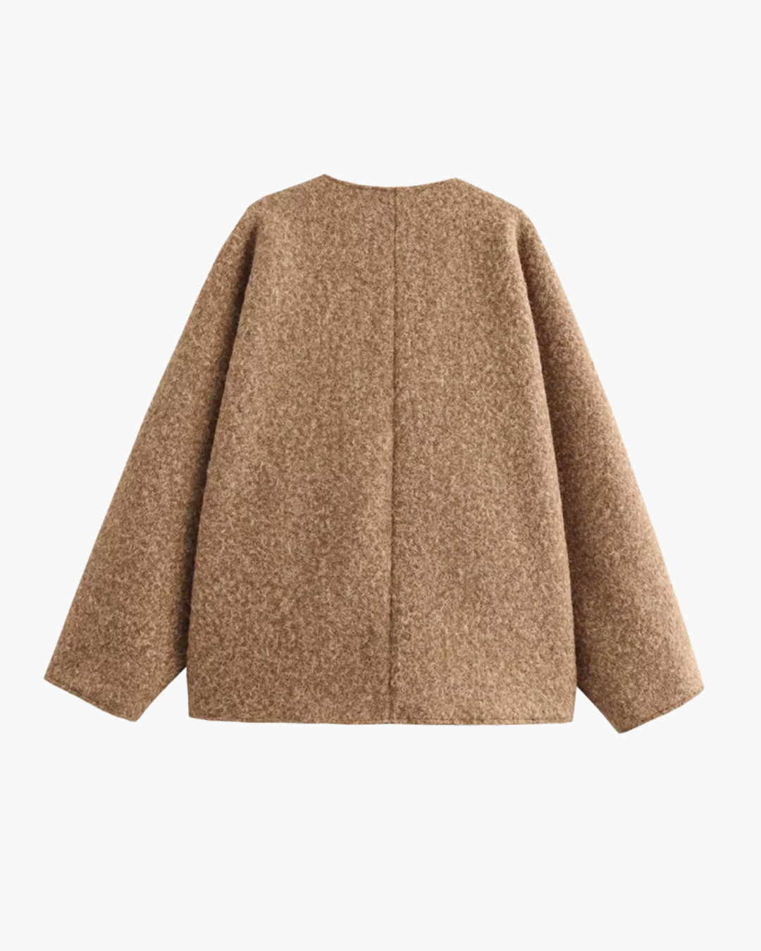 Retro Chique Effen Jas met Strik en V-Hals voor Dames