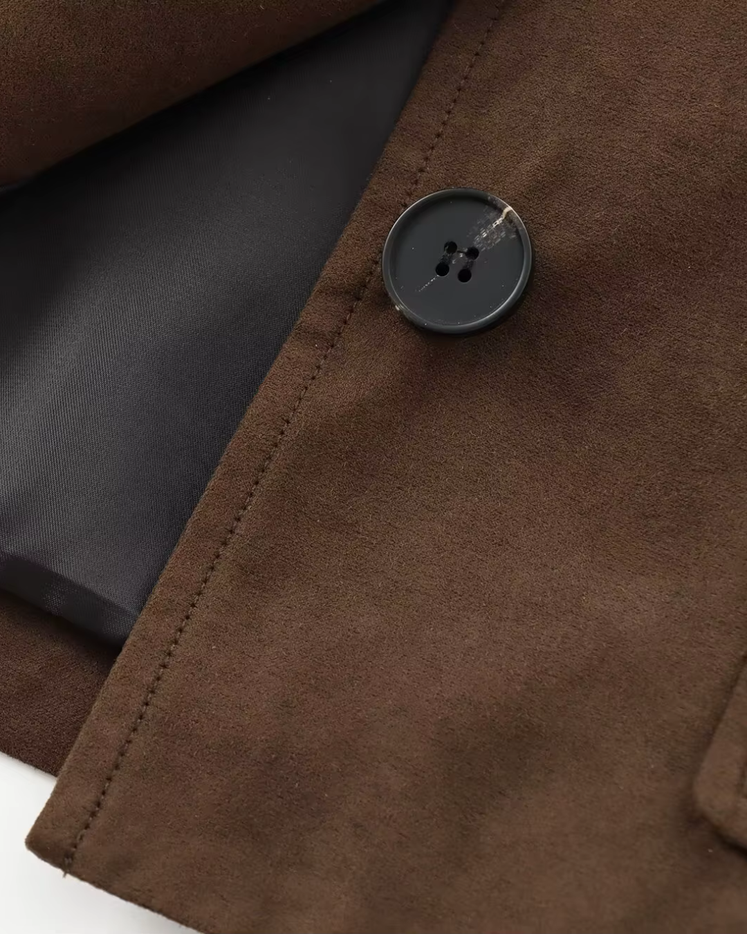 All-Match Old Money Style Bruin Suède Korte Jas voor Dames