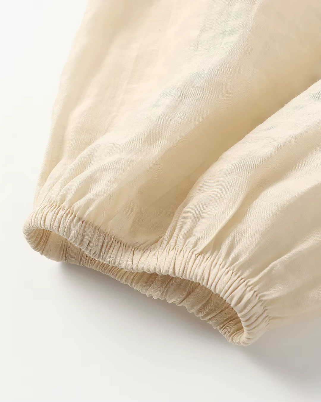 Vintage O-hals Blouse met Rits en Ballonmouwen voor Dames