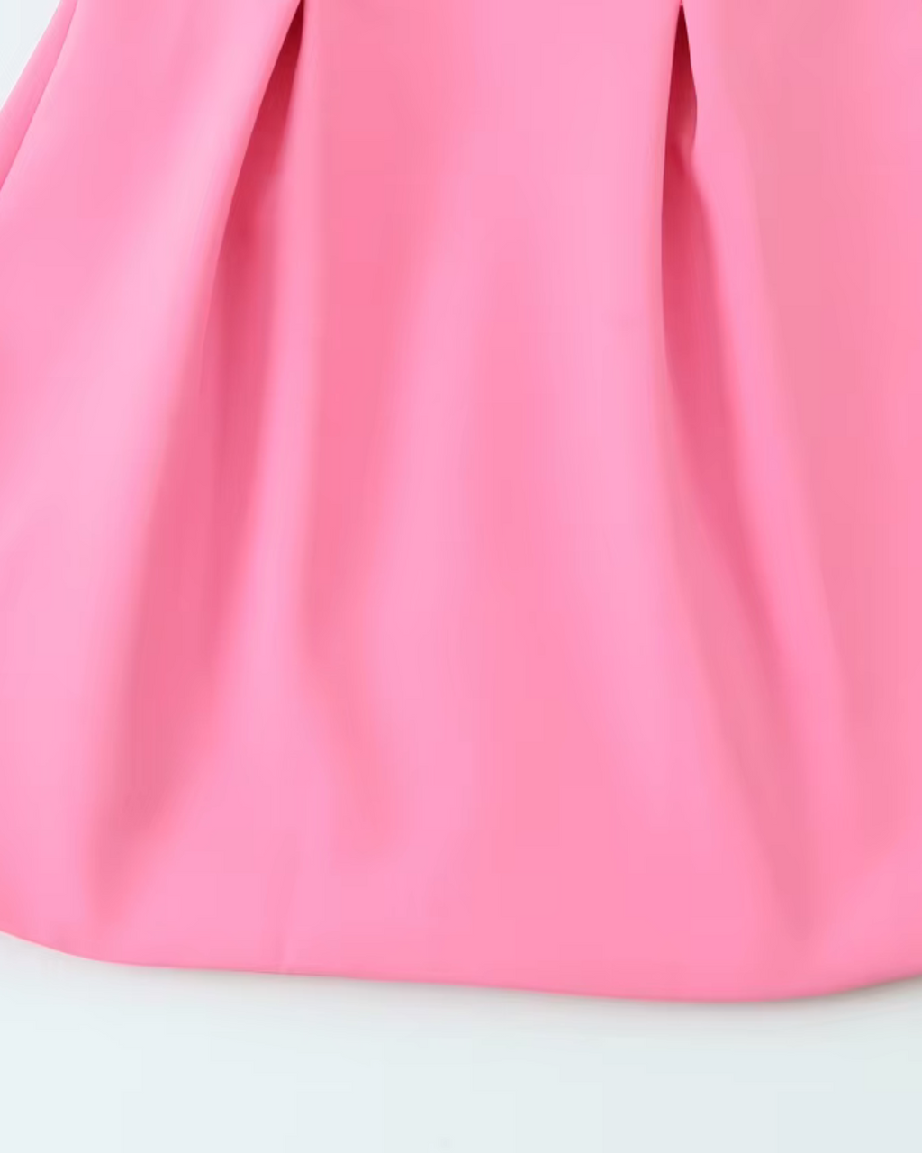 Zoete Effen Roze Geplooide Mouwloze Mini Jurk voor Dames