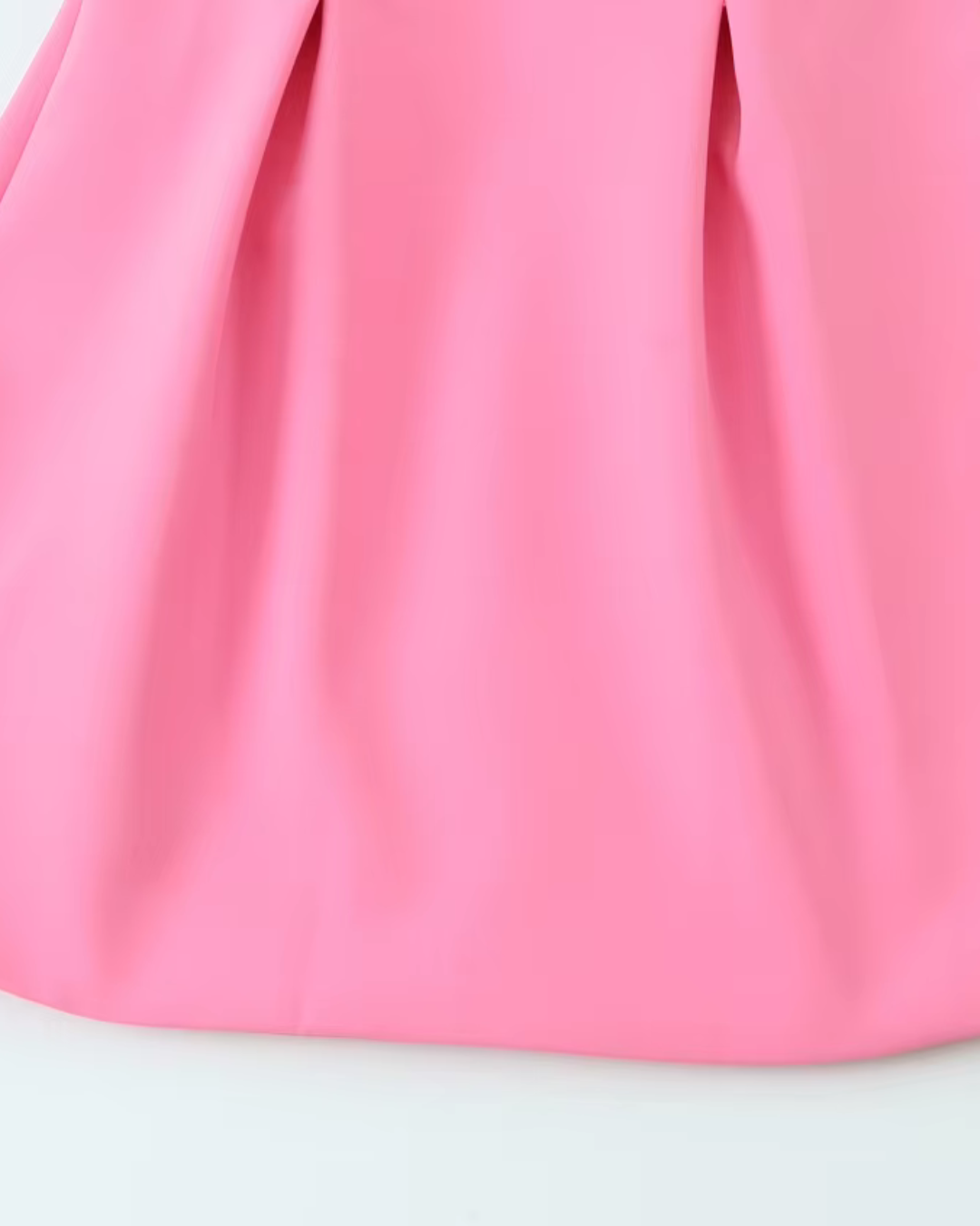 Zoete Effen Roze Geplooide Mouwloze Mini Jurk voor Dames