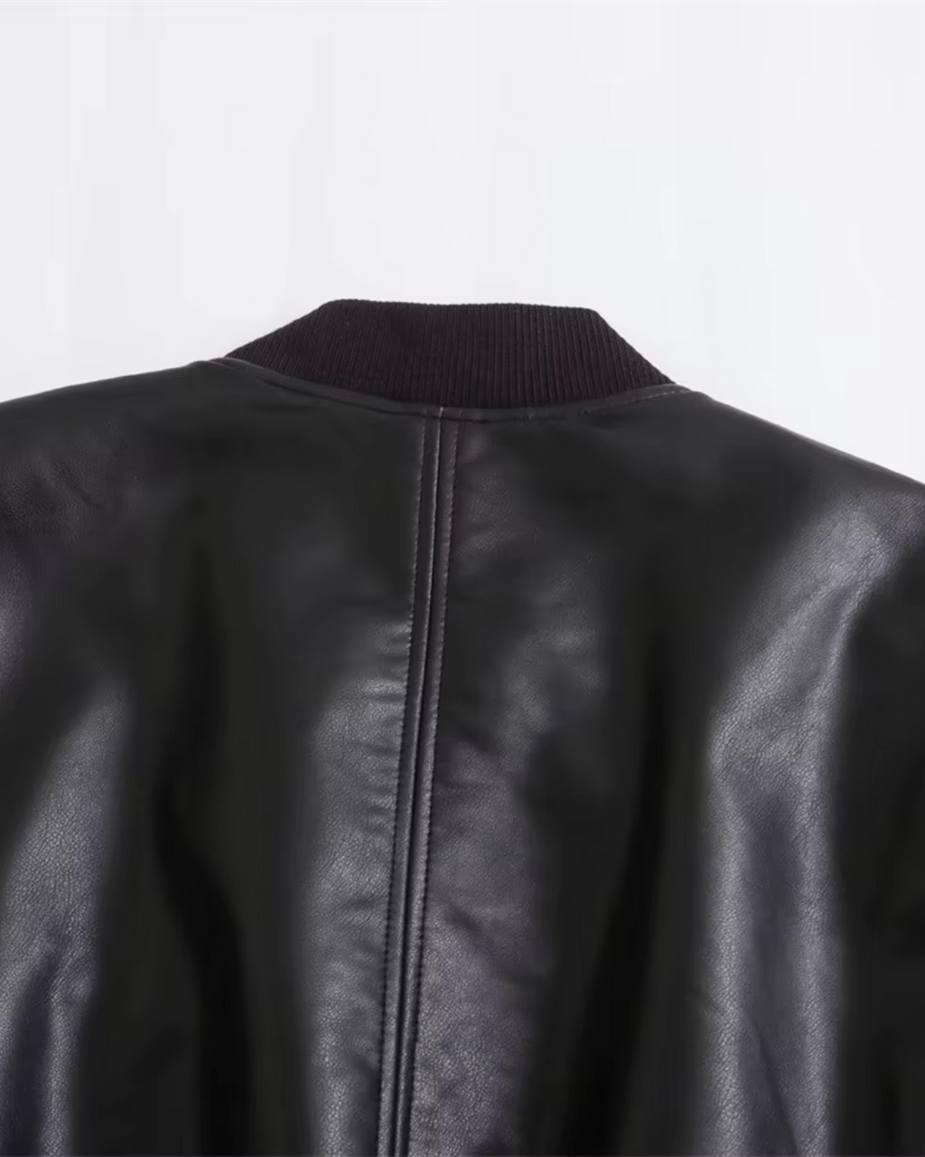 Korte Kunstleren Zwarte Motorjas Voor Dames