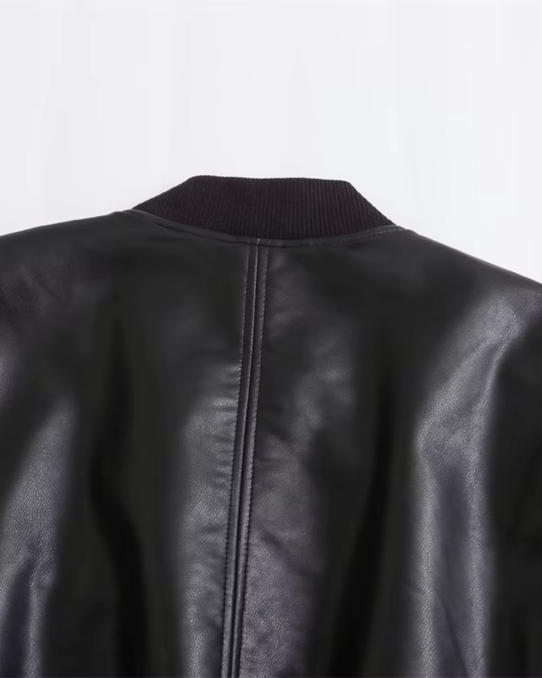 Korte Kunstleren Zwarte Motorjas Voor Dames