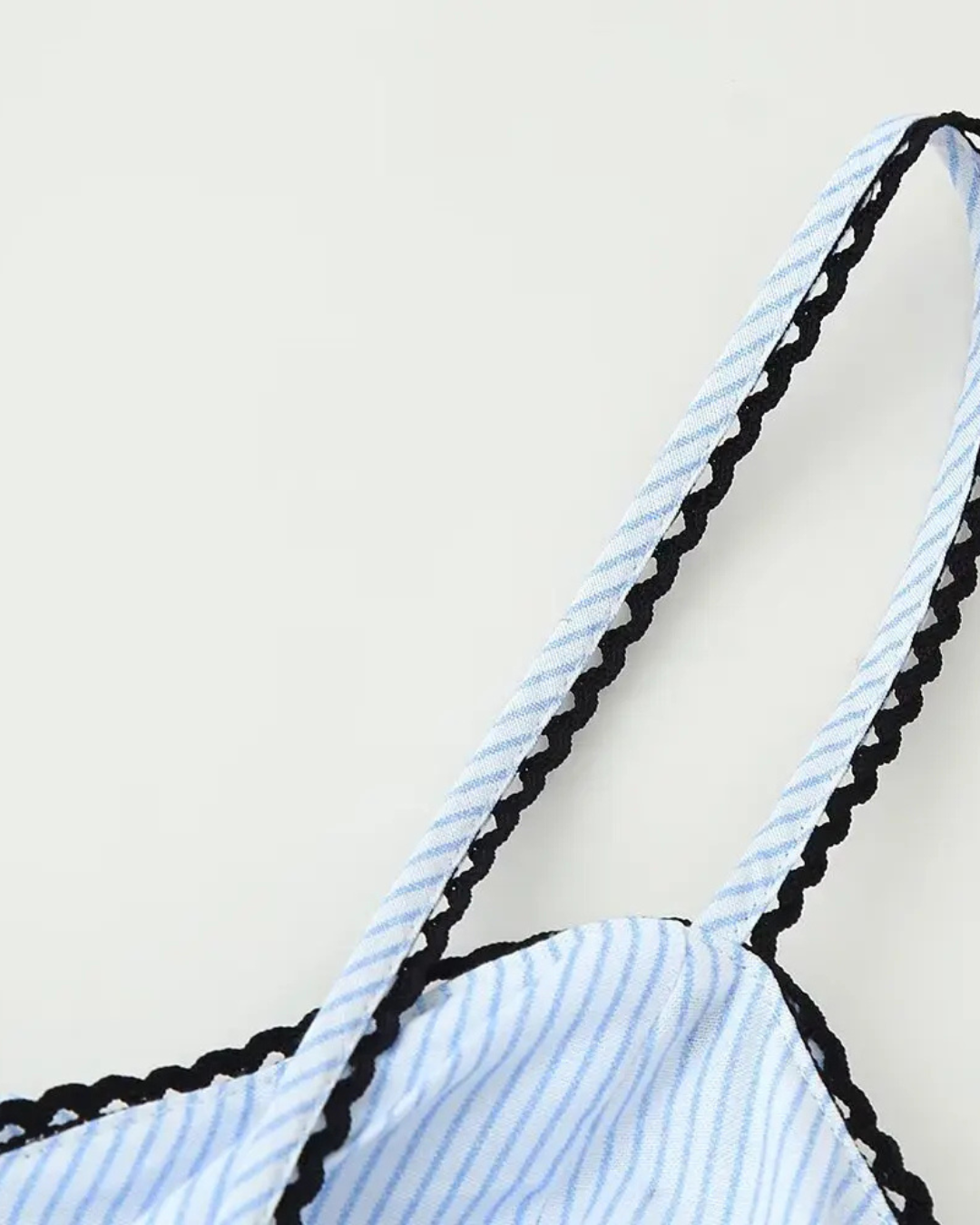 Gestreepte Geplooide Midi Jurk met Kant en V-hals voor Dames