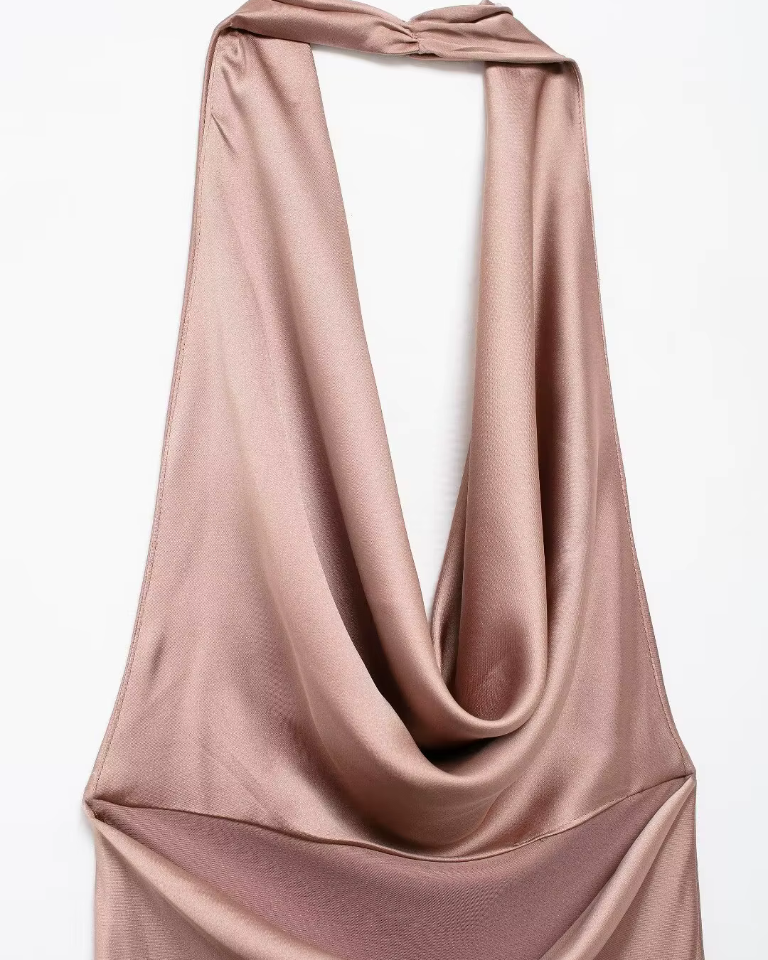 Satijnen Halter Jurk met Ruches voor Dames