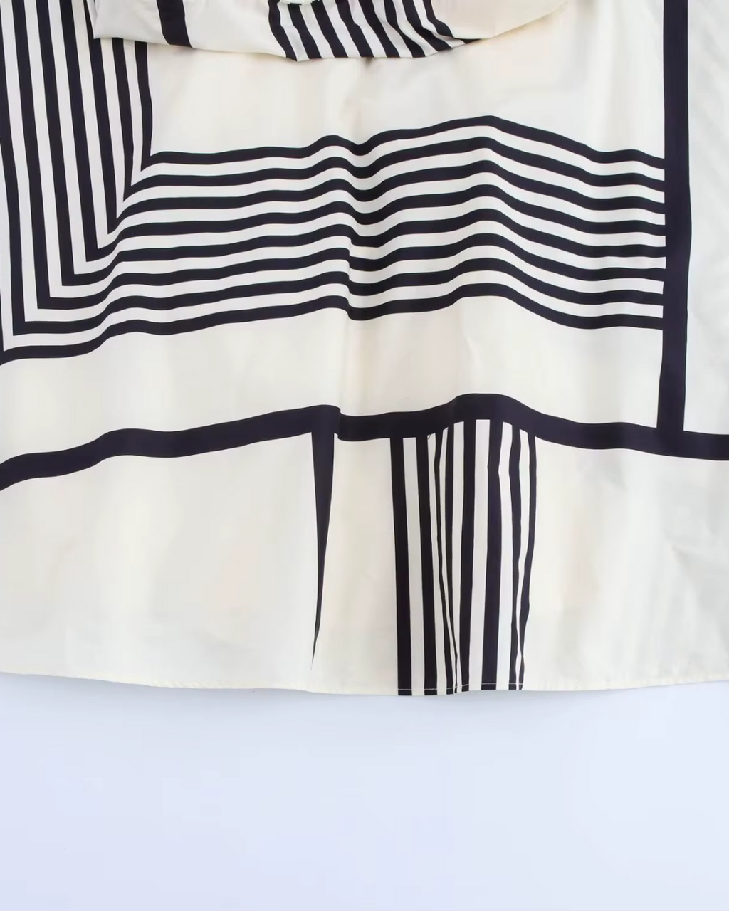 Lange Gestreepte Zomerjurk met V Hals en Rits voor Dames