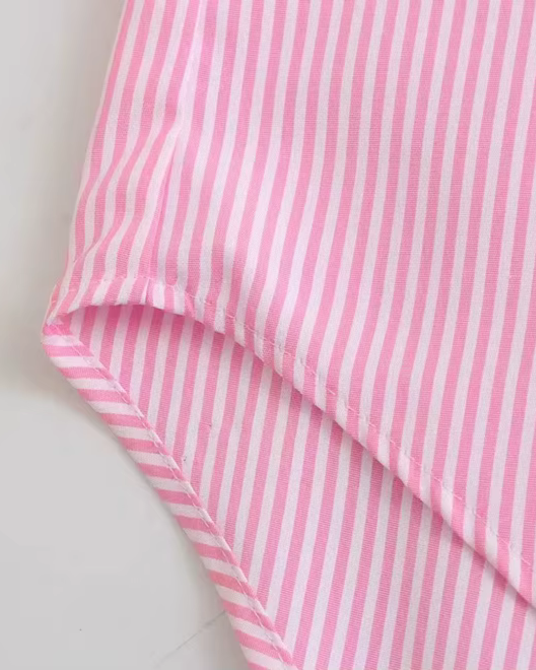 Roze Gestreepte Oversized Blouse met Zak voor Dames