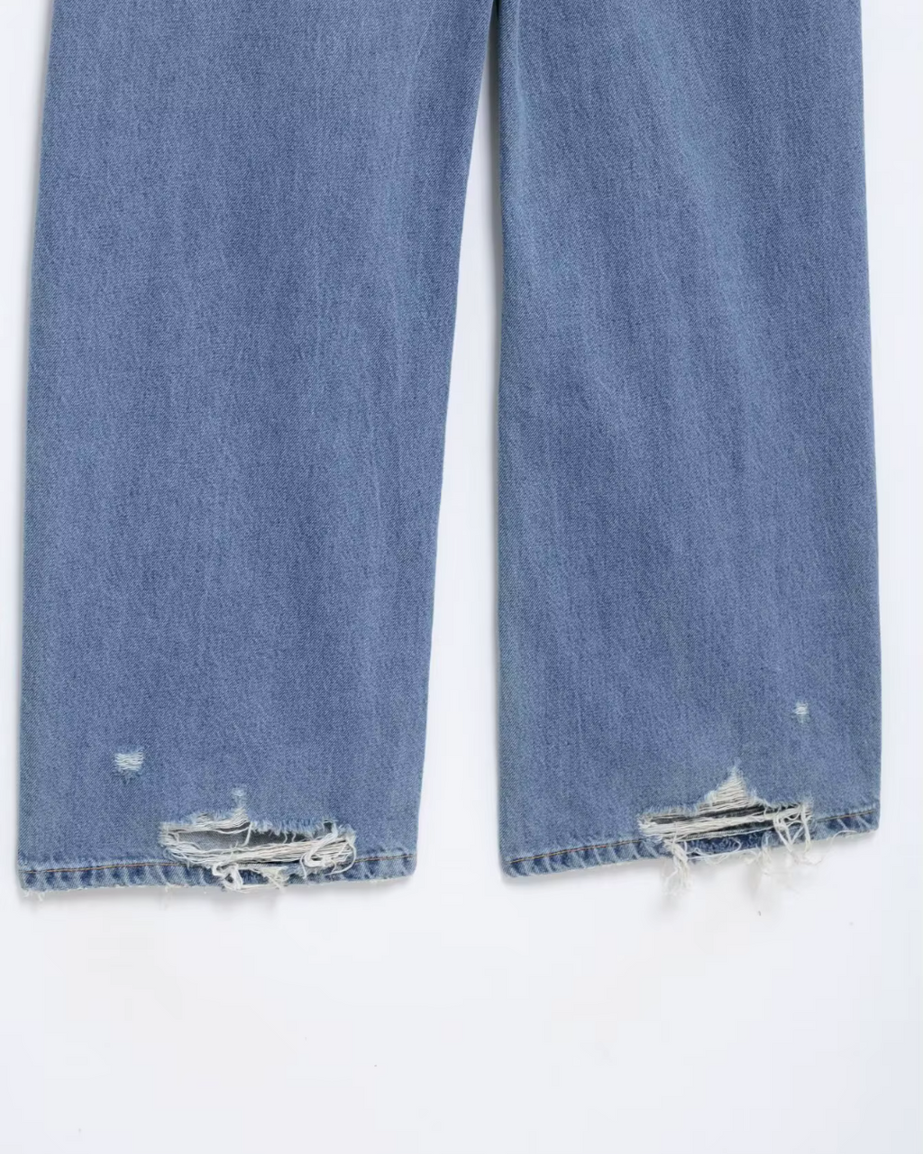 Gescheurde Denim Jeans met Hoge Taille voor Dames