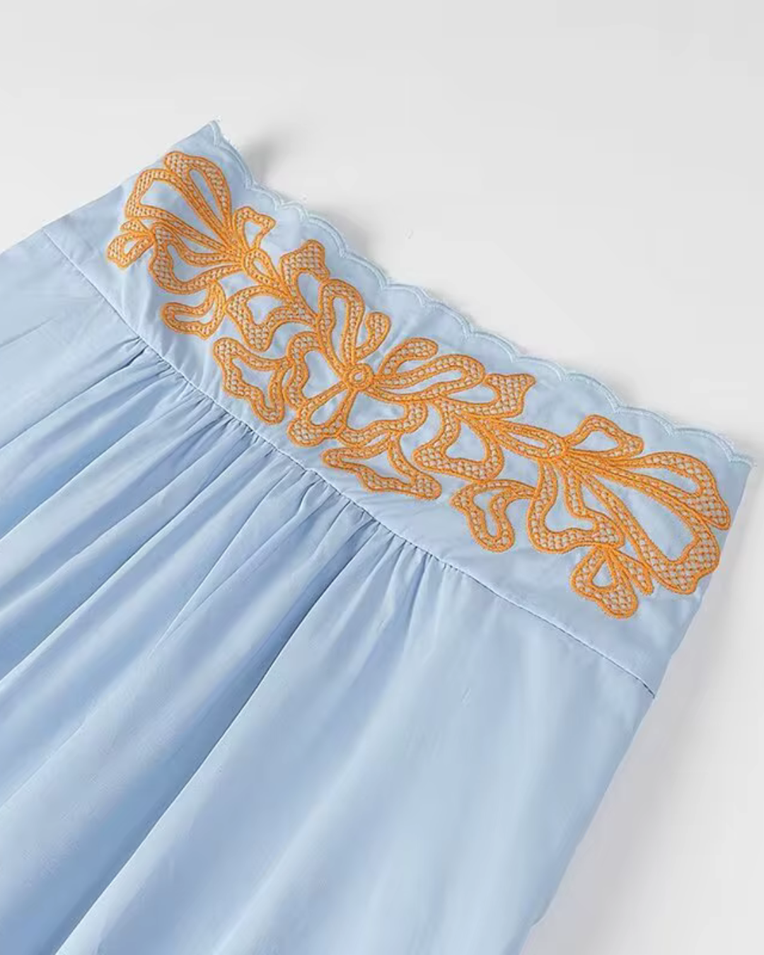 Elegante Korte Top En Rok Geborduurde Set voor Dames