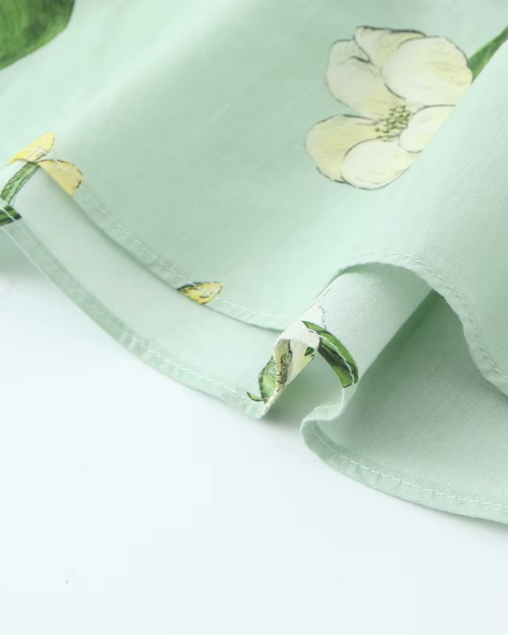 Bedrukte Knopenjurk met Gordel en Lotusprint voor Dames