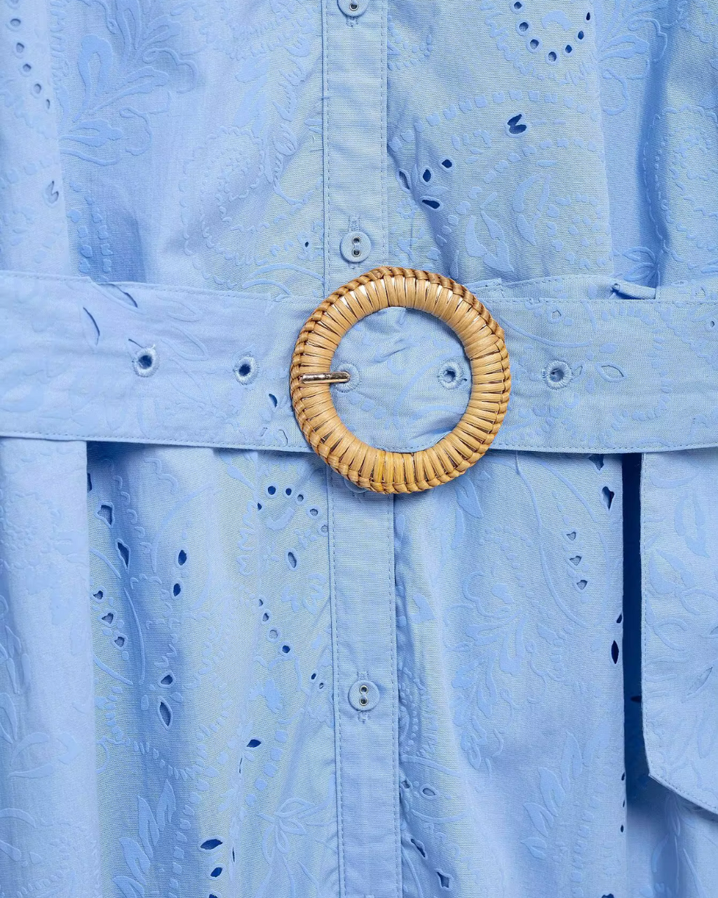 V-hals Korte Jurk met Riem en Borduursel voor Dames