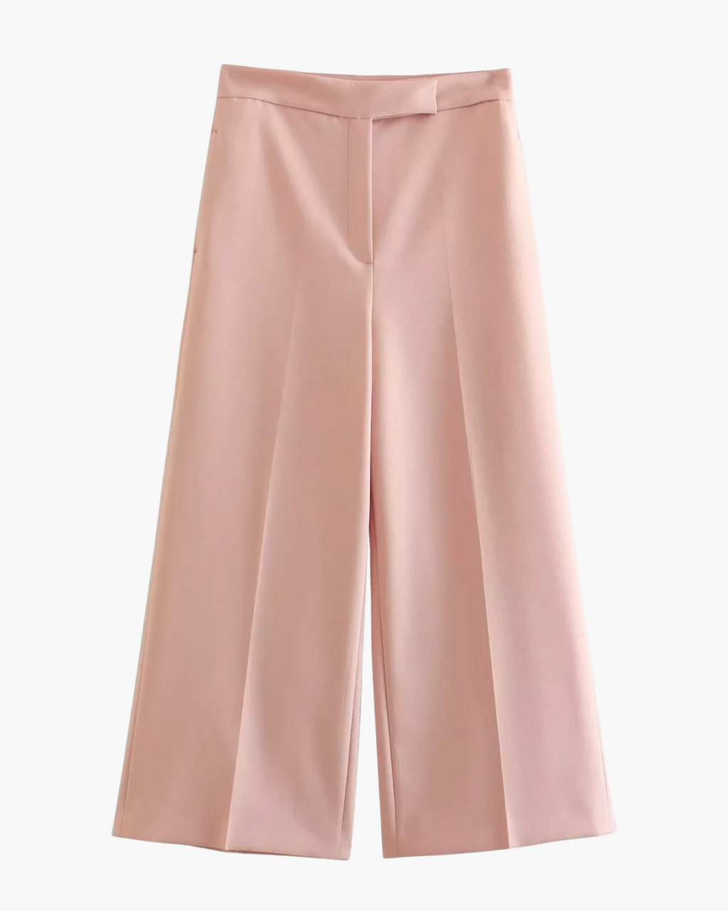 Chique Roze Gilet met Wijde Pantalon Set voor Dames