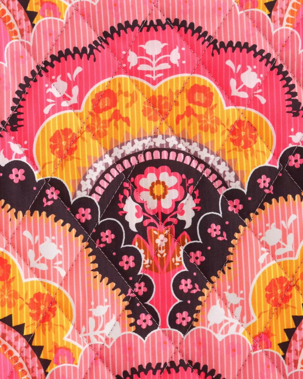 Vintage Lamswool Winterjas met Retro Print voor Dames