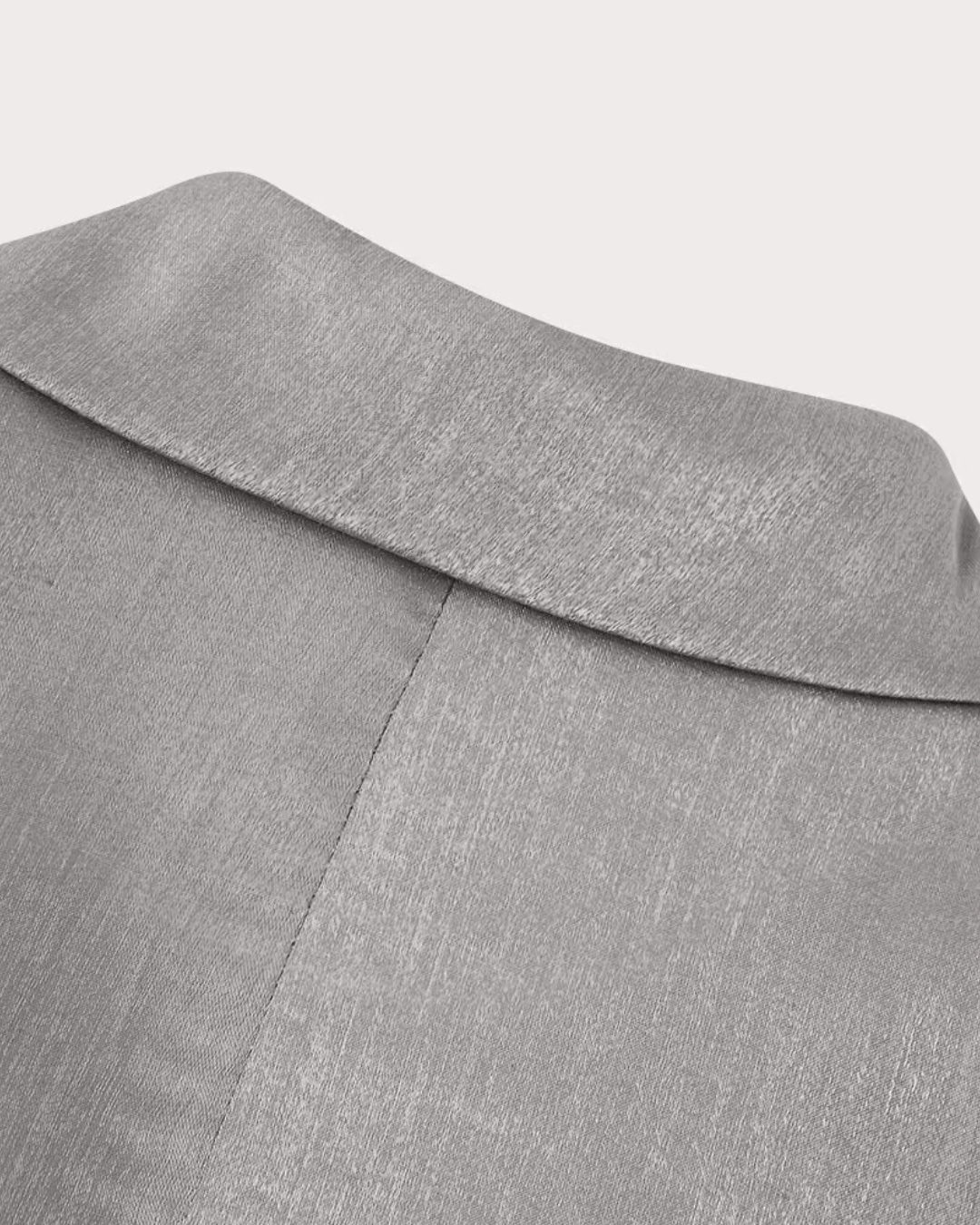 Satijnen Grijze Tweedelige Blazer en Broek Set voor Dames