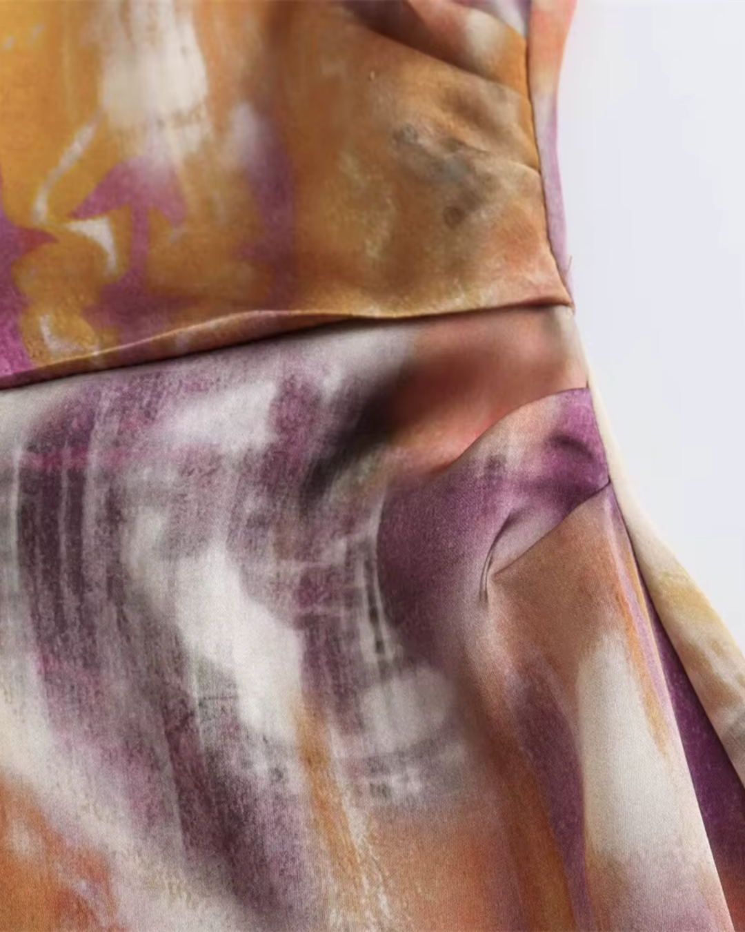 Satijnen Midi Jurk met Knopen voor Dames