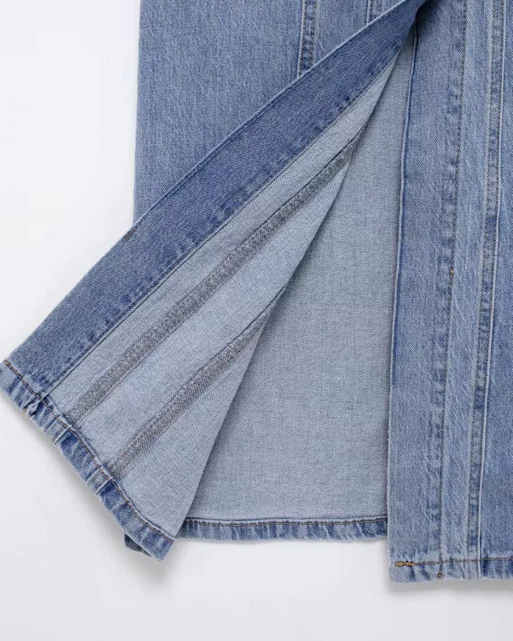Denim Mouwloze Lange Jurk met Knoopsluiting voor Dames