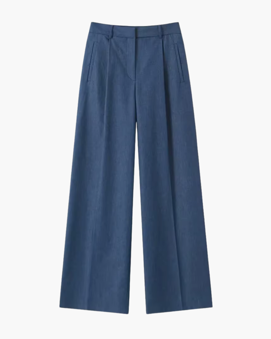 Vintage Blauw Damespak met Rechte Broek voor Dames