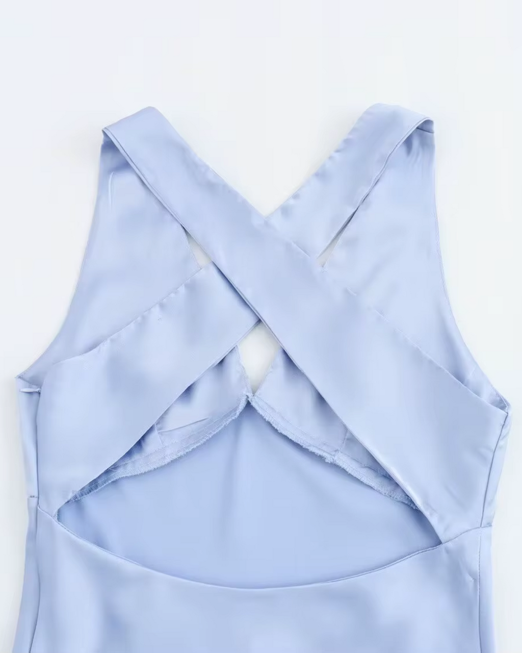 Satijnen Zomerjurk met V-Hals en Open Rug voor Dames