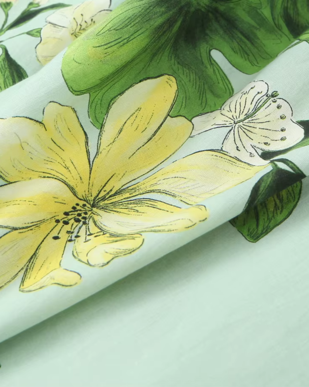 Bedrukte Knopenjurk met Gordel en Lotusprint voor Dames