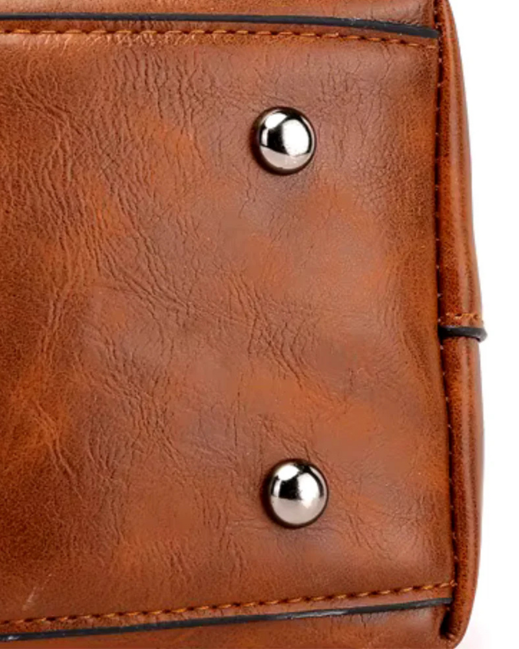 Vintage Schoudertas Ruime PU-Leren Tote met Meerdere Vakken