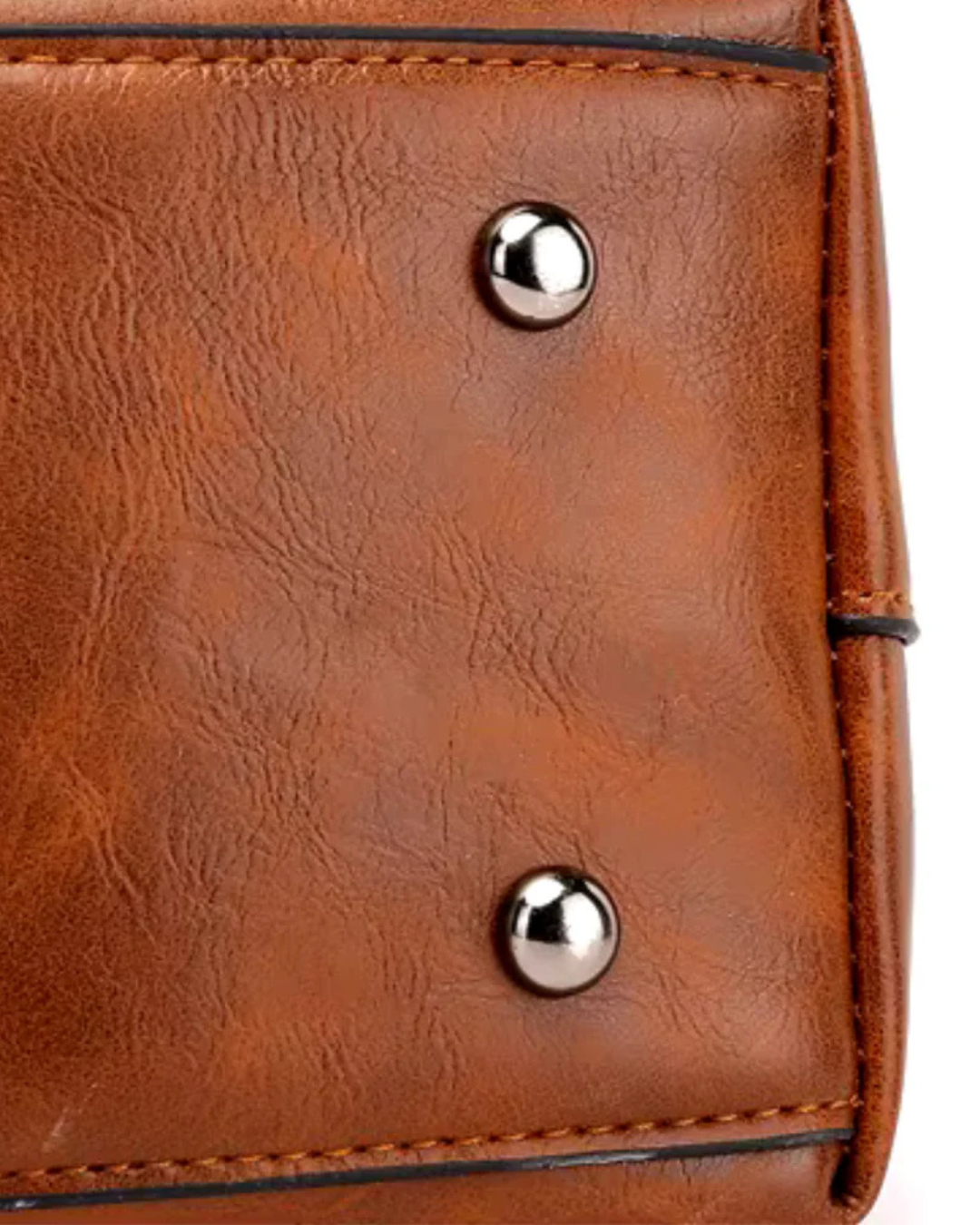 Vintage Schoudertas Ruime PU-Leren Tote met Meerdere Vakken