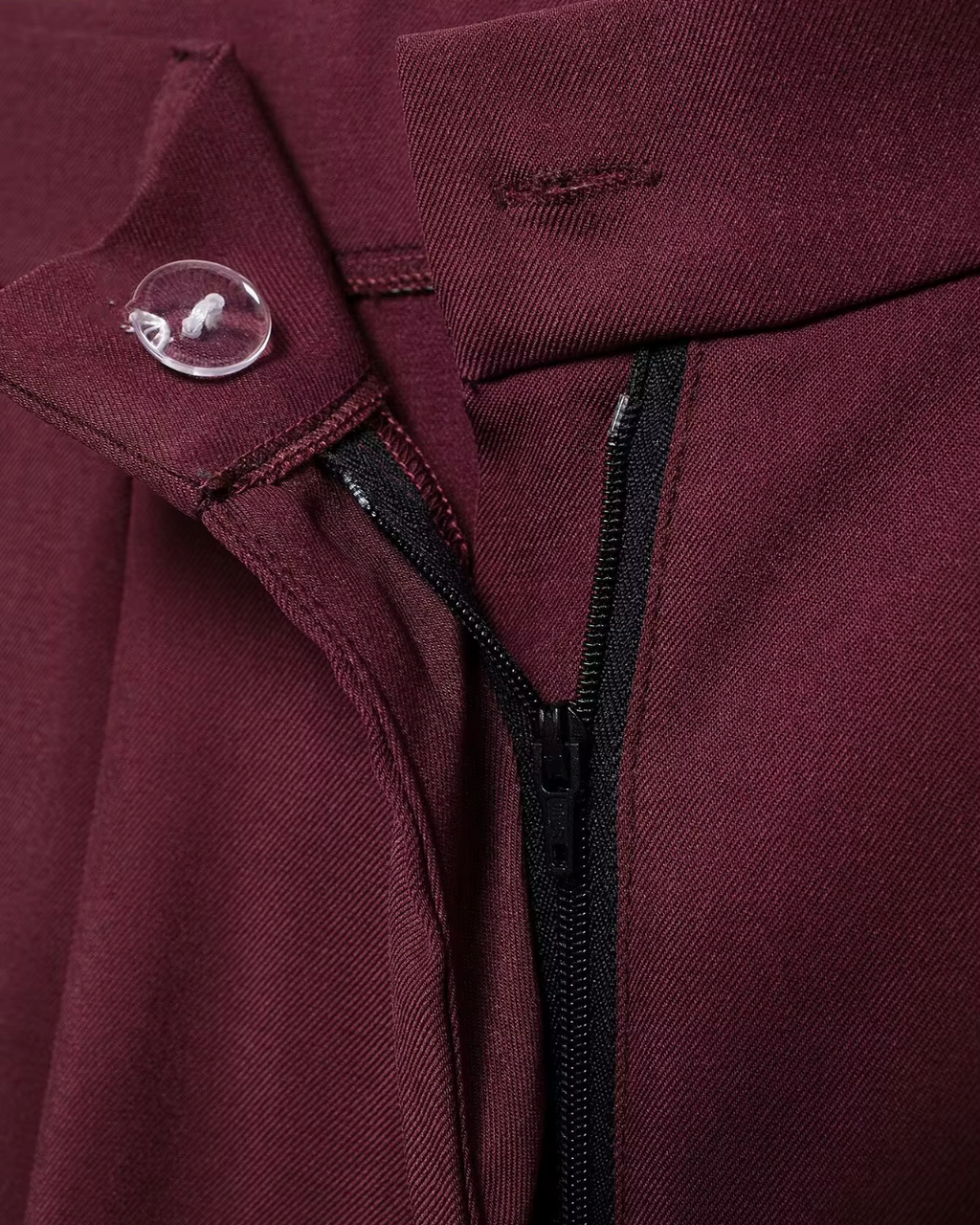 Vintage Bordeaux Rode Blazer en Pantalon Set voor Dames