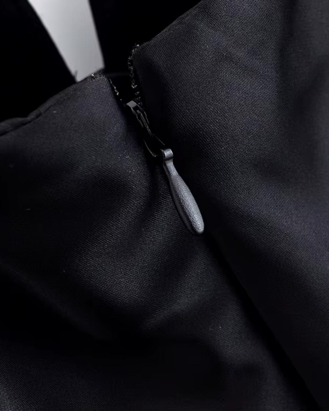 Zwarte Satijnen Jarretel Jurk voor Dames