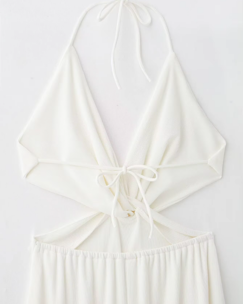 Lange Zomerjurk met Kant Diepe V-Hals en Open Rug voor Dames