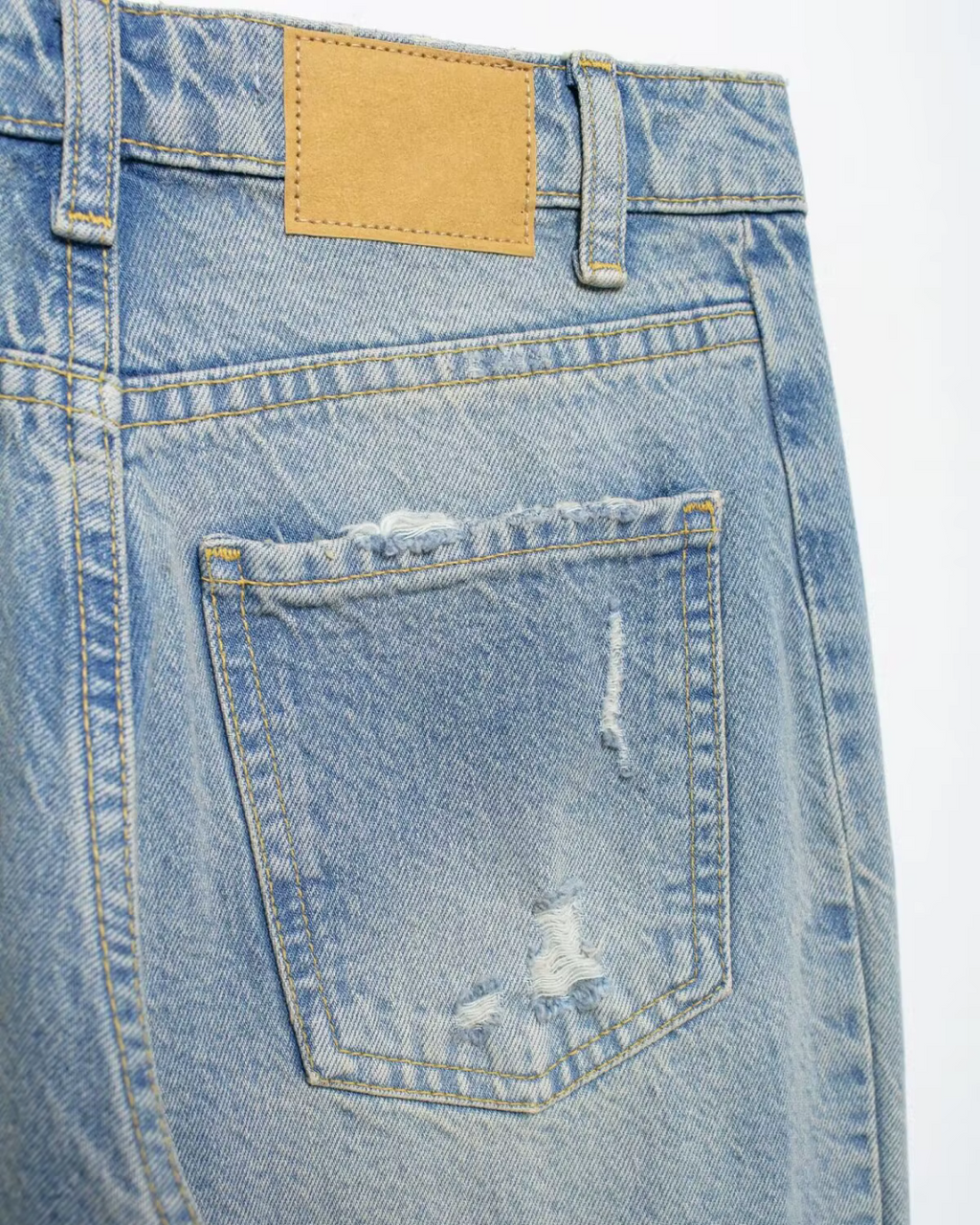 Losse Mid-Rise Jeans met Gescheurde Details voor Dames