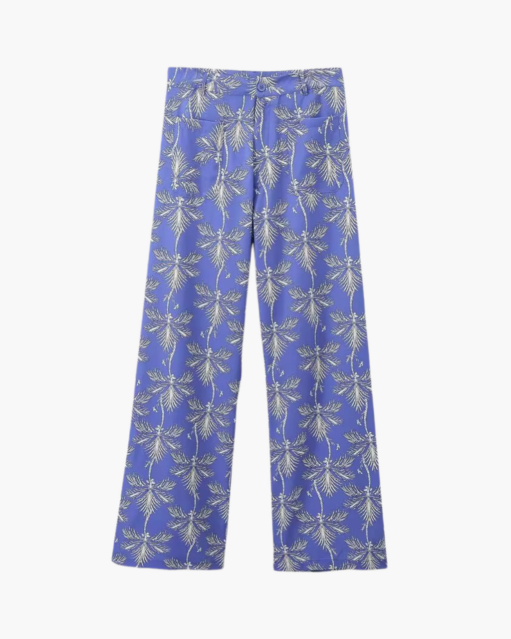 Elegante Luchtige Comfortabele Blauwe Bloemen Set voor Dames