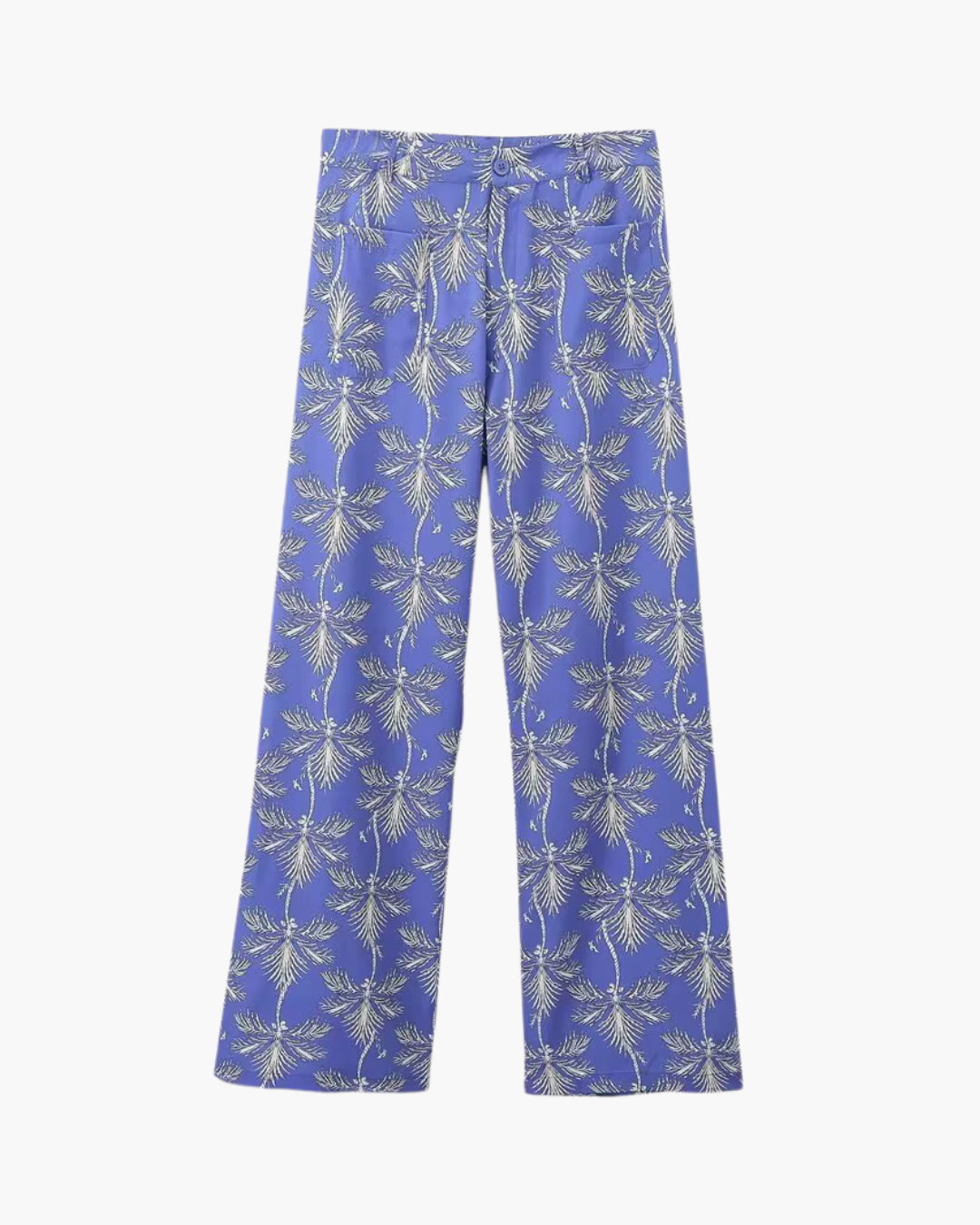 Elegante Luchtige Comfortabele Blauwe Bloemen Set voor Dames