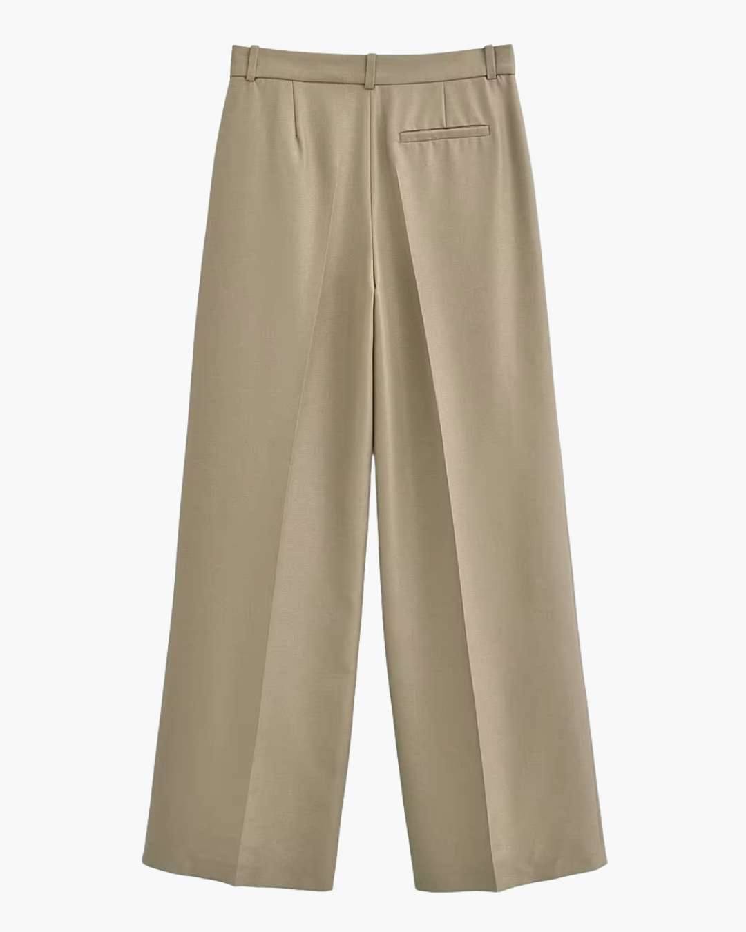 Stijlvolle Chique Beige Blazer en Wijde Pijpen Broek Set voor Dames