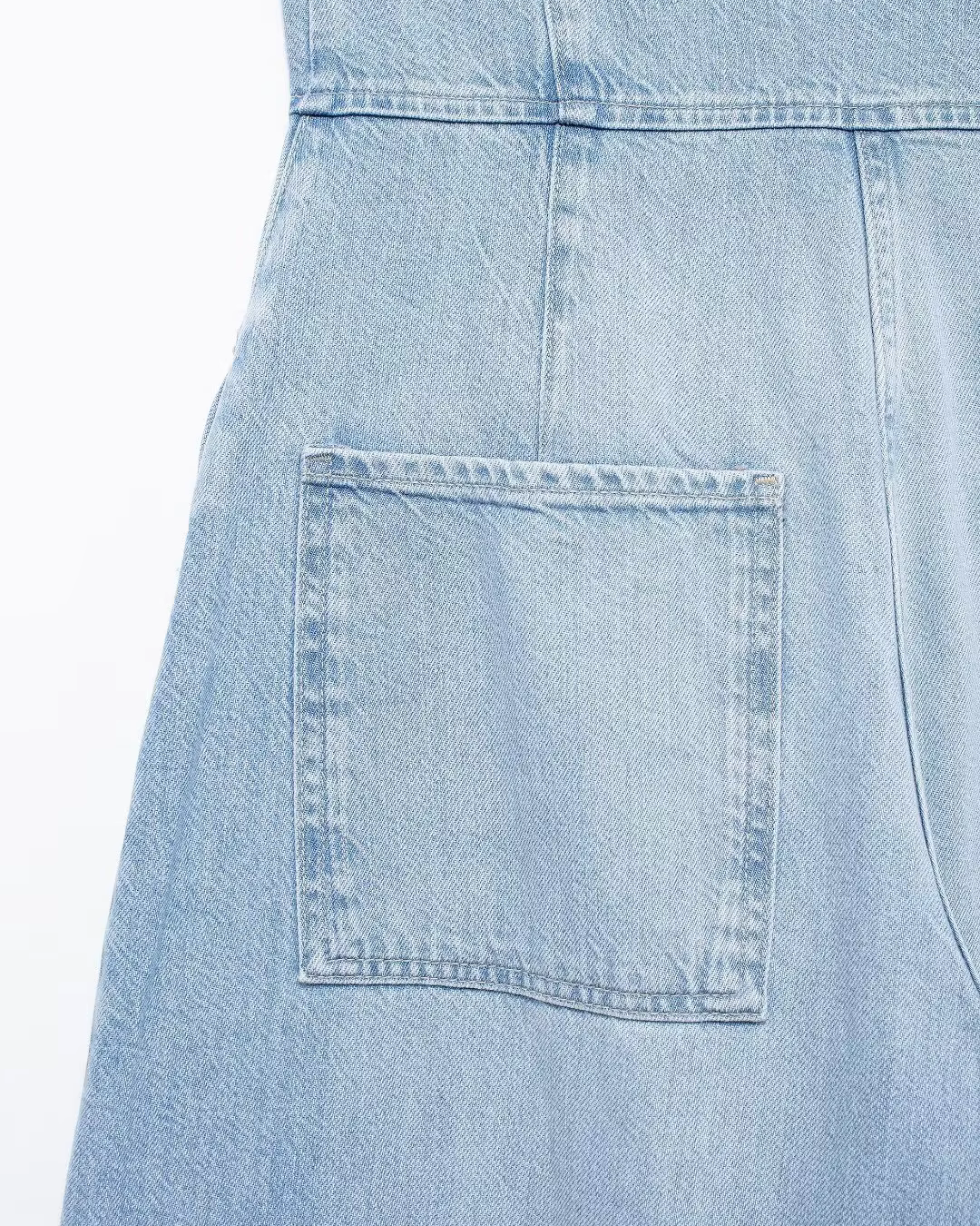 Stijlvolle Mouwloze Denim Jumpsuit met Wijde Pijpen voor Dames